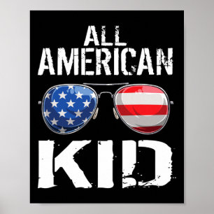 Alle amerikanischen Kinder 4. Juli Boys Patriotic Poster