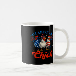 Alle amerikanischen Küken US Hühnchen Retro 4. Jul Kaffeetasse