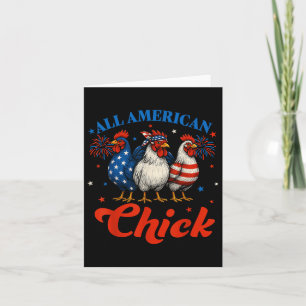 Alle amerikanischen Küken US Hühnchen Retro 4. Jul Karte