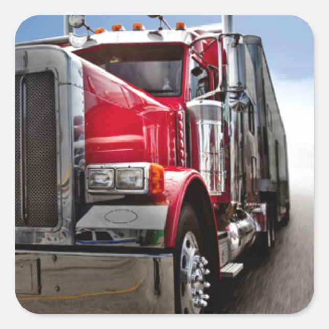 Alle amerikanischen Lastkraftwagen Quadratischer Aufkleber (Vorderseite)