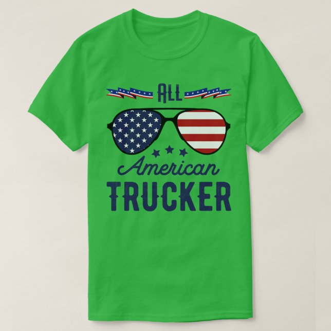 Alle amerikanischen LKWer 4. Juli Sonnenbrille T-Shirt (Design vorne)