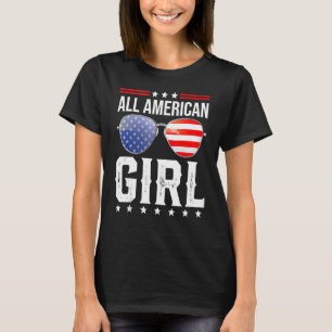 Alle amerikanischen Mädchen 4. Juli Mädchen Kinder T-Shirt