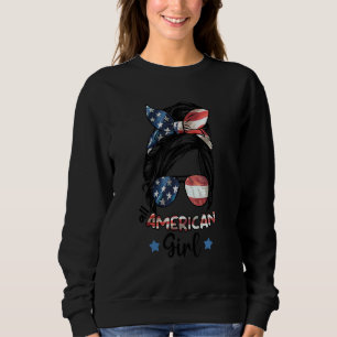 Alle amerikanischen Mädchen 4. Juli Vintagen Tocht Sweatshirt