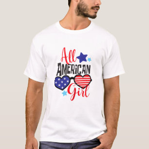 Alle amerikanischen Mädchen am 4. Juli gebleicht T-Shirt