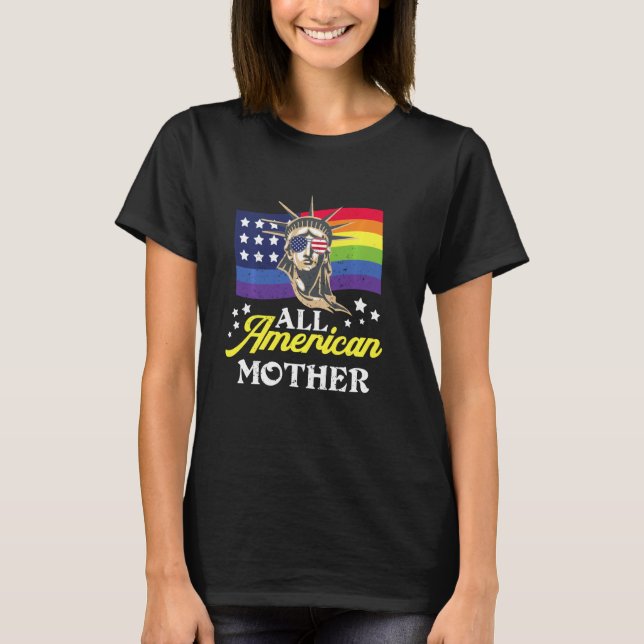 Alle amerikanischen Mutter Frauen 4. Juli LGB Amer T-Shirt (Vorderseite)