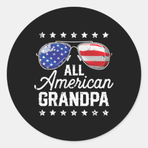Alle amerikanischen Opa 4. Juli Familie Matching s Runder Aufkleber