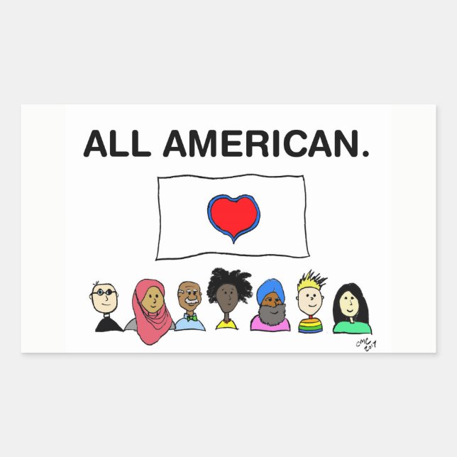 Alle amerikanischen Sticker (Vorderseite)