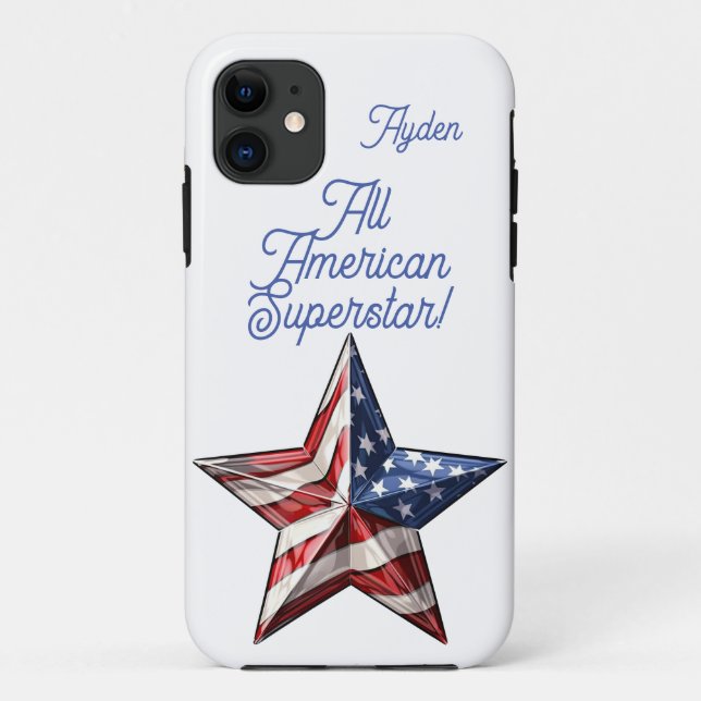 Alle amerikanischen Superstar individuell anpassba Case-Mate iPhone Hülle (Rückseite)