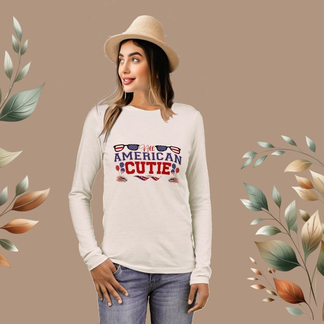 Alle amerikanischen Süssen Sterne und Streifen Red Tri-Blend Shirt (All American Cutie Stars and Stripe Red White Blue Tri-Blend Shirt)