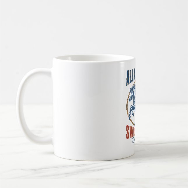 Alle amerikanischen Sweetheart Cowgirl Kaffeetasse (Links)