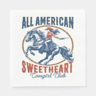 Alle amerikanischen Sweetheart Cowgirl Serviette