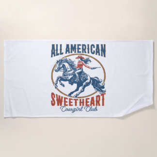 Alle amerikanischen Sweetheart Cowgirl Strandtuch
