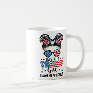 Alle amerikanischen Trump Girl 4. Juli Messy Bun N Kaffeetasse