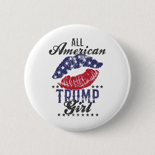 Alle amerikanischen Trump-Girl-USA-Flag Lips haben Button