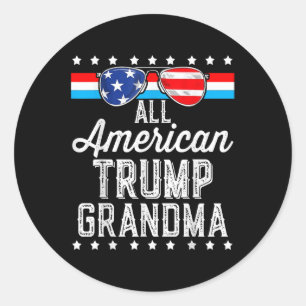 Alle amerikanischen Trump-Oma-amerikanischen Flagg Runder Aufkleber