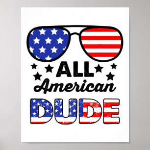 Alle amerikanischen Typ 4. Juli Patriotic Boys Kid Poster