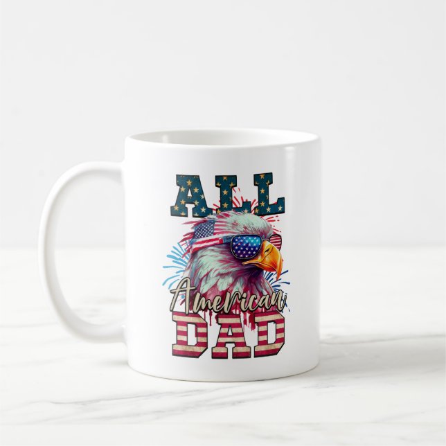 Alle amerikanischen Vater 4. Juli Bald Eagle USA F Kaffeetasse (Links)