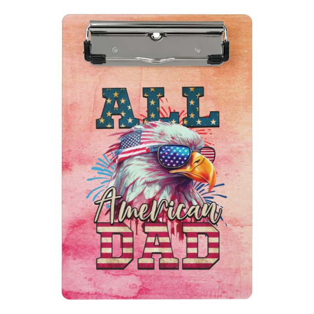 Alle amerikanischen Vater 4. Juli Bald Eagle USA F Mini Klemmbrett (Vorderseite)