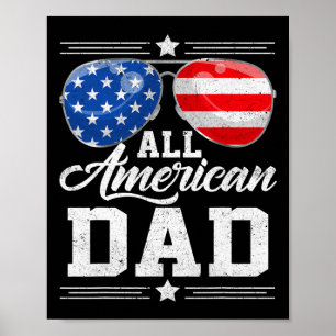Alle amerikanischen Vater 4. Juli Vatertag Sungles Poster