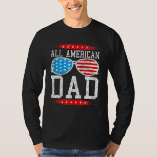 Alle amerikanischen Vater Sunglases US Flag Match T-Shirt