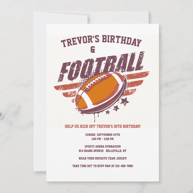 Alle amerikanischer Fußball-Einladung Einladung (Vorderseite)