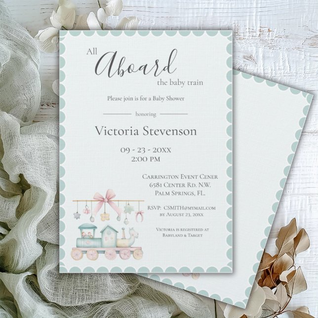 Alle an Bord der Baby Train Baby Dusche (Von Creator hochgeladen)