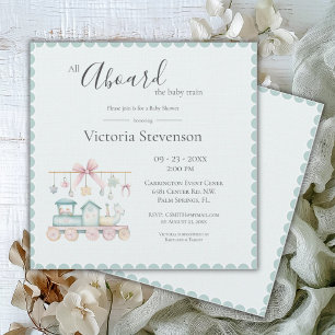 Alle an Bord der Baby Train Baby Dusche