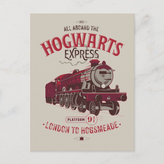Alle an Bord der Hogwarts Express Einladungspostkarte (Vorderseite)