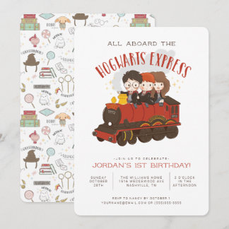 Alle an Bord der Hogwarts Express Magical Birthday Einladung