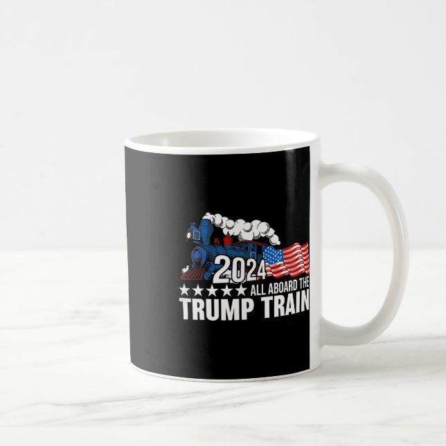 Alle an Bord der Trump-Bahn Kaffeetasse (Rechts)