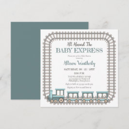 Alle an Bord des Baby Express Train Boy Baby Showe Einladung