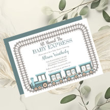 Alle an Bord des Baby Express Train Boy Baby Showe