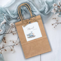 Alle an Bord des Babyzugs Blaue Babyparty-Aufklebe
