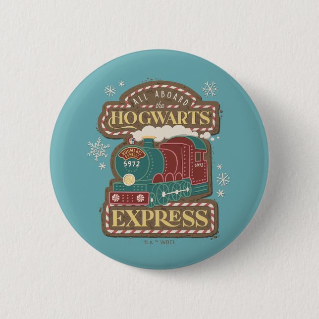 Alle an Bord des HOGWARTS™ Express Weihnachtskochs Button (Vorderseite)