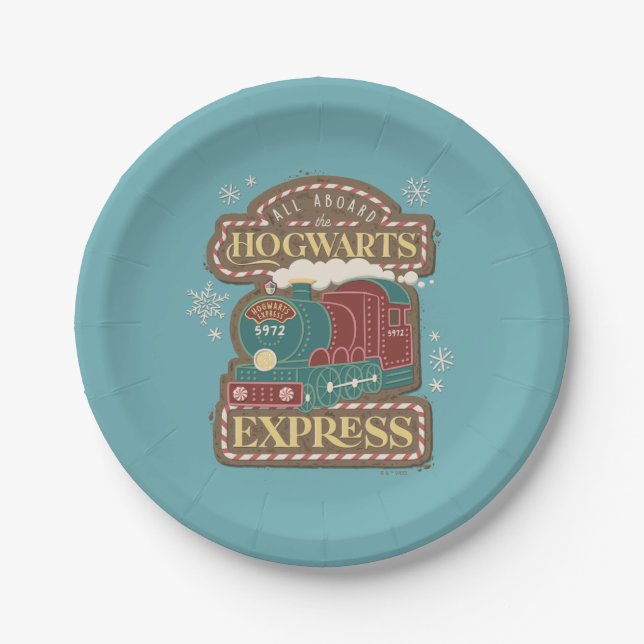 Alle an Bord des HOGWARTS™ Express Weihnachtskochs Pappteller (Vorderseite)
