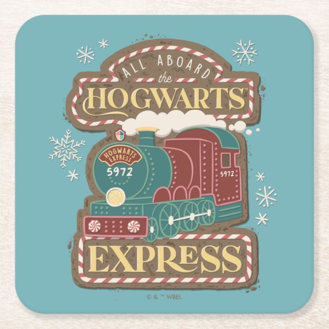 Alle an Bord des HOGWARTS™ Express Weihnachtskochs Rechteckiger Pappuntersetzer (Vorderseite)