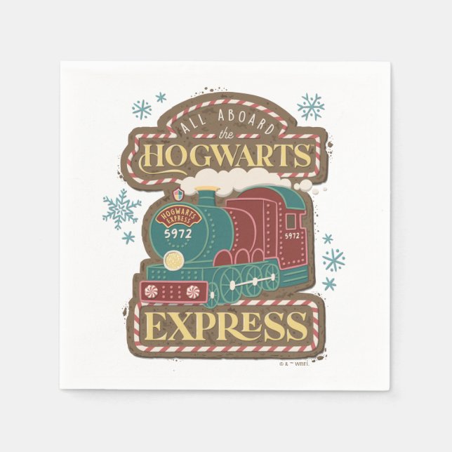 Alle an Bord des HOGWARTS™ Express Weihnachtskochs Serviette (Vorderseite)