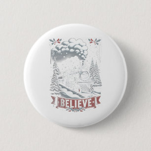 Alle an Bord Polar Express Weihnachten Nordpol Xma Button