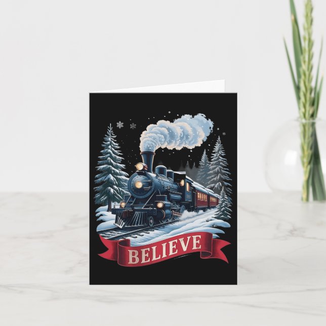 Alle an Bord Polar Express Weihnachten Nordpol Xma Karte (Vorderseite)