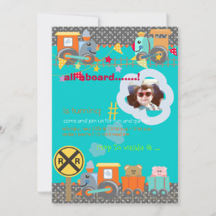 Alle an Bord Züge Geburtstagsparty lädt ein Einladung