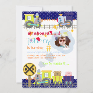 Alle an Bord Züge Geburtstagsparty lädt ein Einladung