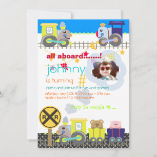 Alle an Bord Züge Geburtstagsparty lädt ein Einladung