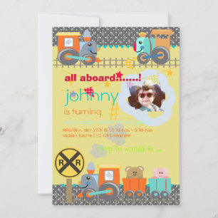 Alle an Bord Züge Geburtstagsparty lädt ein Einladung