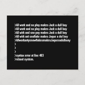 Alle Arbeiten und kein Spiel Postkarte