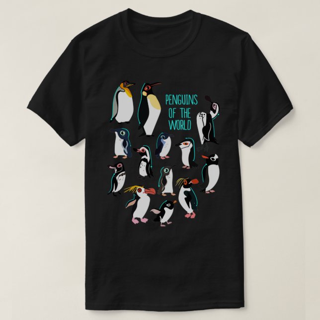 Alle Arten von Pinguinen der Welt I Pinguin P T-Shirt (Design vorne)
