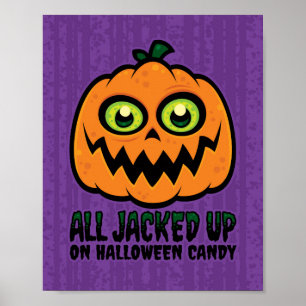 Alle auf Halloween Candy Jack-O' Lantern eingeklem Poster