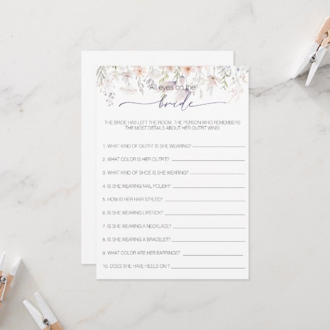 Alle Augen auf dem Brautparty Bride Einladung (Vorderseite/Rückseite Beispiel)