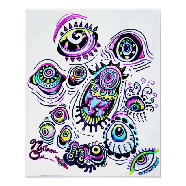 Alle Augen auf Ihrem M13 Color Art Poster (Vorderseite)