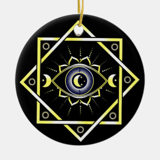 Alle Augen Gottes - mystisches 3. Auge, Mond Keramik Ornament