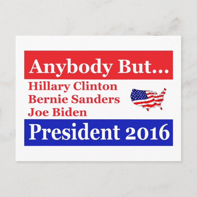 Alle außer Hillary, Biden, Sanders Postkarte (Vorderseite)